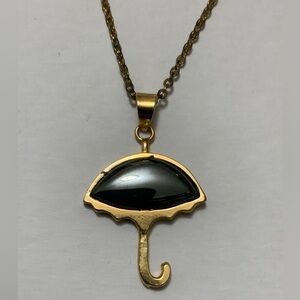 TLC new vintage hematite umbrella necklace